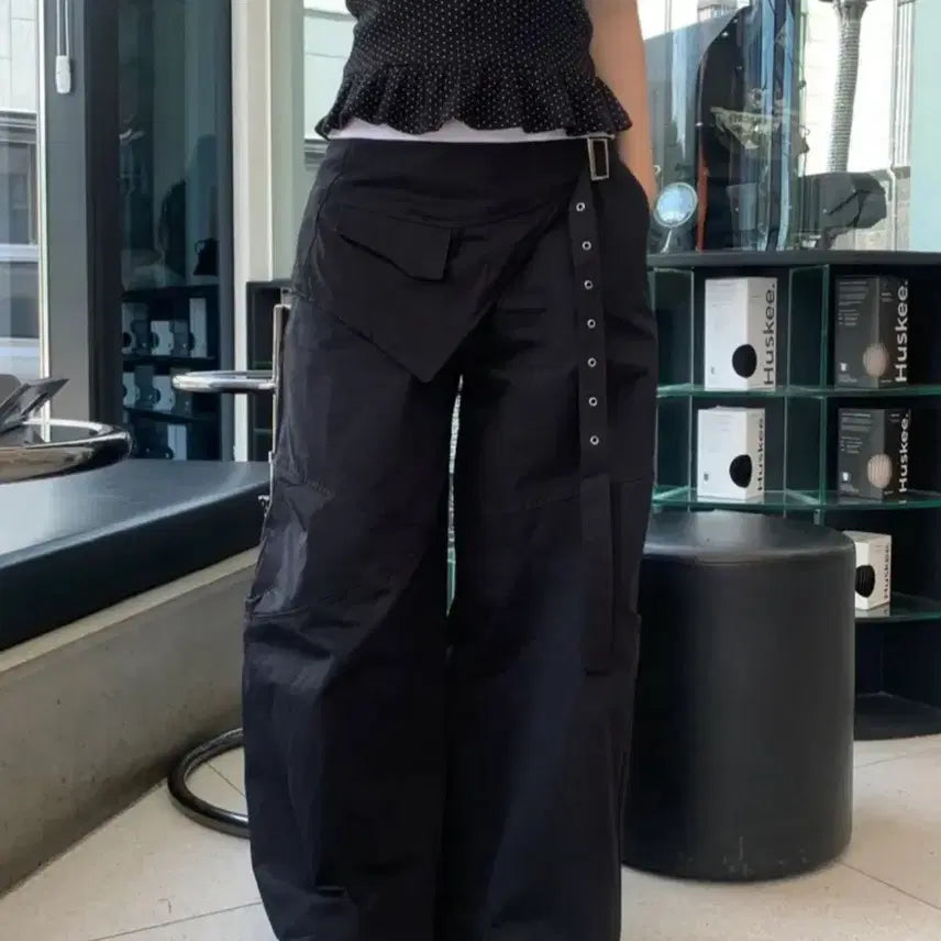 [BUNJANG] Layered Wide Skirt Pants / 스커트 팬츠 와이드 레이어드