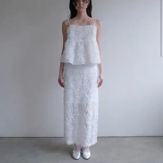 [BUNJANG] Lecon Rose Jacquard Setup Dress / 르콩 로즈 자카드 셋업 드레스