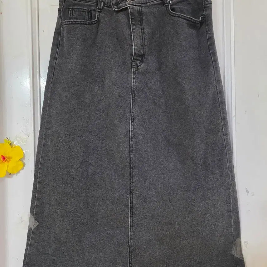 [BUNJANG] Premium Fall Denim Banding Span Long Skirt / 가을. 고급스러운 핏이이쁜  청 밴딩 스판 롱스커트. 깨끗해요