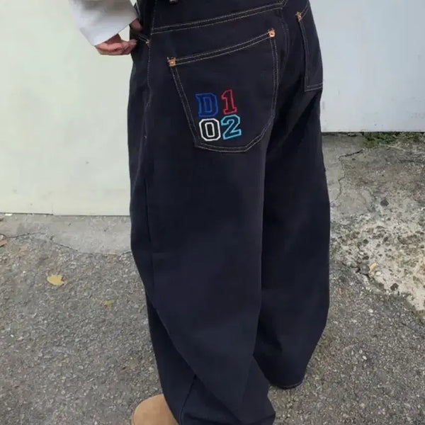 [BUNJANG] ARIZ Embroidered Denim Pants / 에이리즈 자수 데님 팬츠