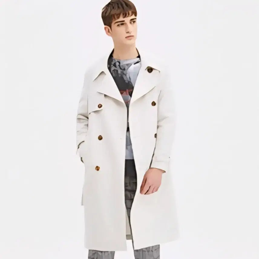 [BUNJANG] System Homme Ivory Trench Coat / 시스템옴므 아이보리 트렌치코트
