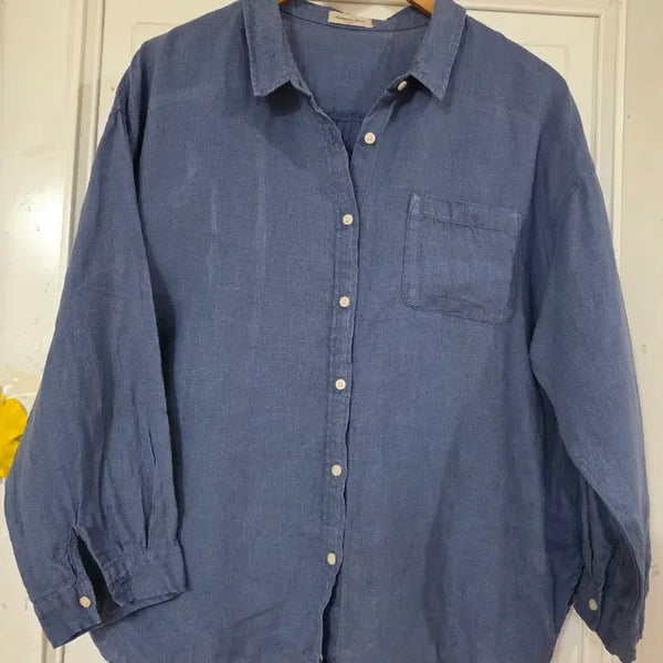 [BUNJANG] Linen Shirt / 여름 초가을 고급스러운 디자인이쁜 마. 린넨 남방셔츠  깨끗해요