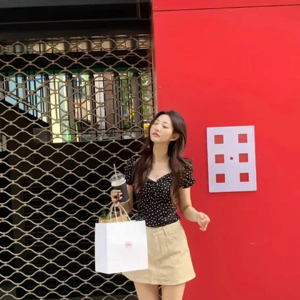 [BUNJANG] Jenio Cotton Mini Skirt Beige S / 제니오 코튼스커트 베이지s