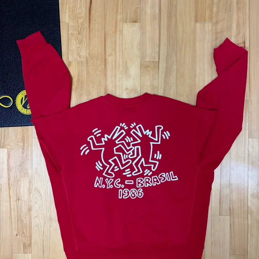 [BUNJANG] l1986 NYC-BRASIL Sweatshirt Red / l1986 NYC-BRASIL 맨투맨 레드