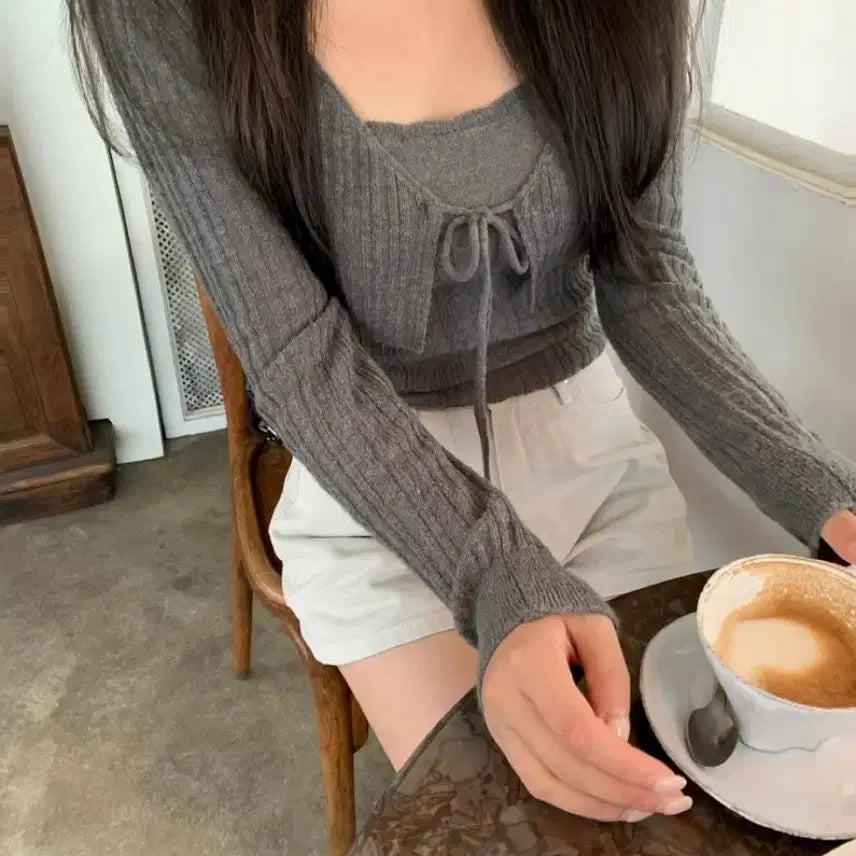 [BUNJANG] Riette Merit Sleeveless Cardigan Set / 리에뜨 메릿 나시가디건 뷔스티에 나시