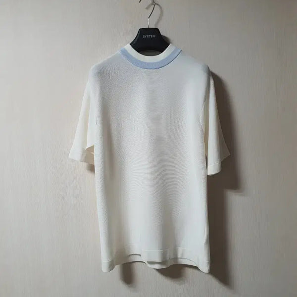 [BUNJANG] CFCL Color Line Neck T-Shirt Size 1 White / CFCL 한섬 컬러라인넥 티셔츠 1 사이즈  정품
