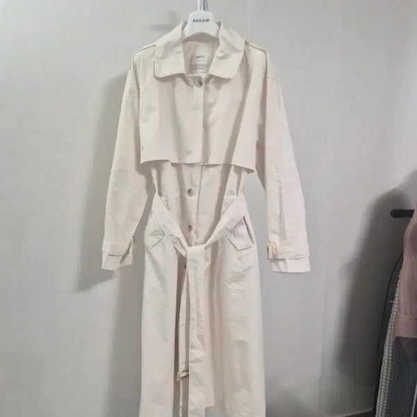 [BUNJANG] 98DoCci Trench Coat Cream / 98도씨 트렌치 코트 크림