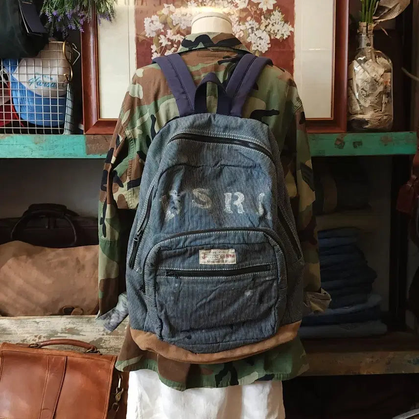 [BUNJANG] Polo Ralph Lauren Denim & Supply Canvas & Leather Backpack / 폴로 데님앤서플라이 백팩 폴로 가방 캔버스 레더 백팩
