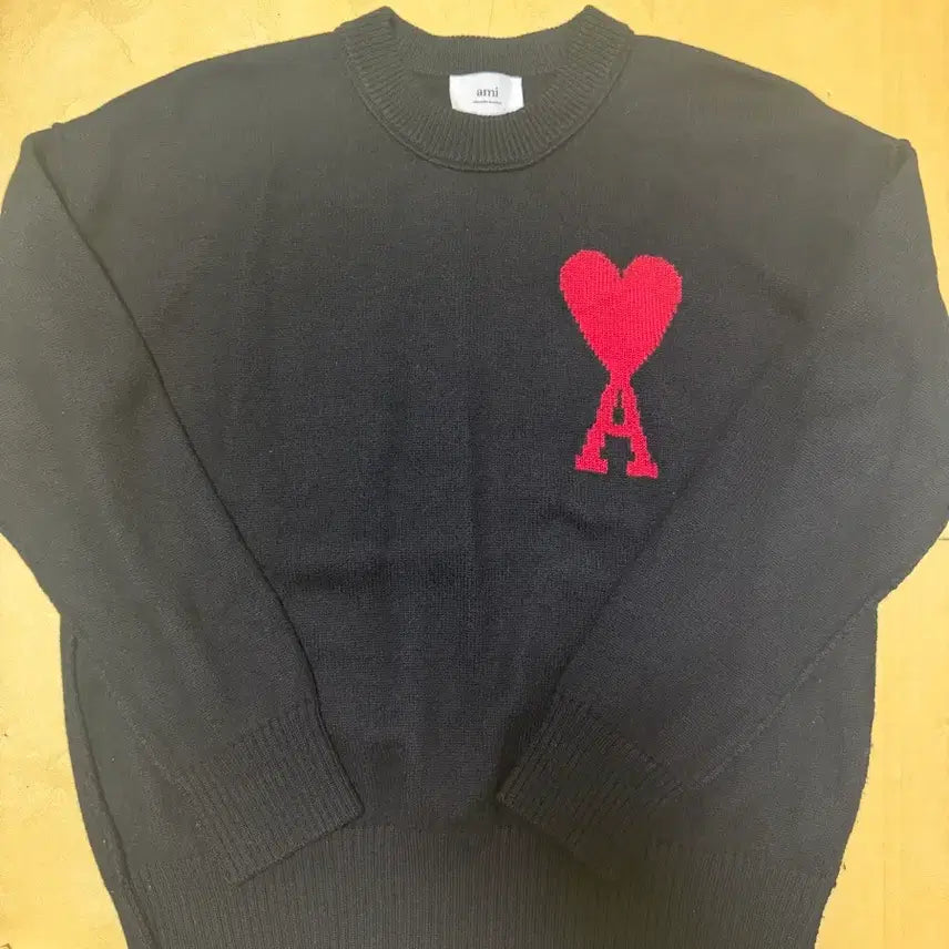 [BUNJANG] AMI Heart Logo Knit Black XL / 아미 하트 로고 니트 블랙 XL