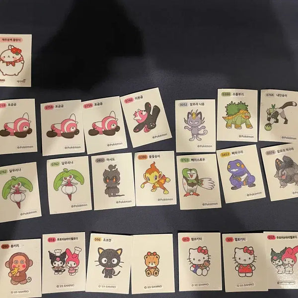 [BUNJANG] Pokemon & Sanrio Kitty Mini Stickers Bundle Set / 포켓몬 , 산리오 키티 띠부씰 일괄