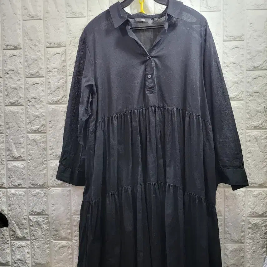 [BUNJANG] Uniqlo Shirt Dress Black / 유니클로 셔츠 원피스 블랙