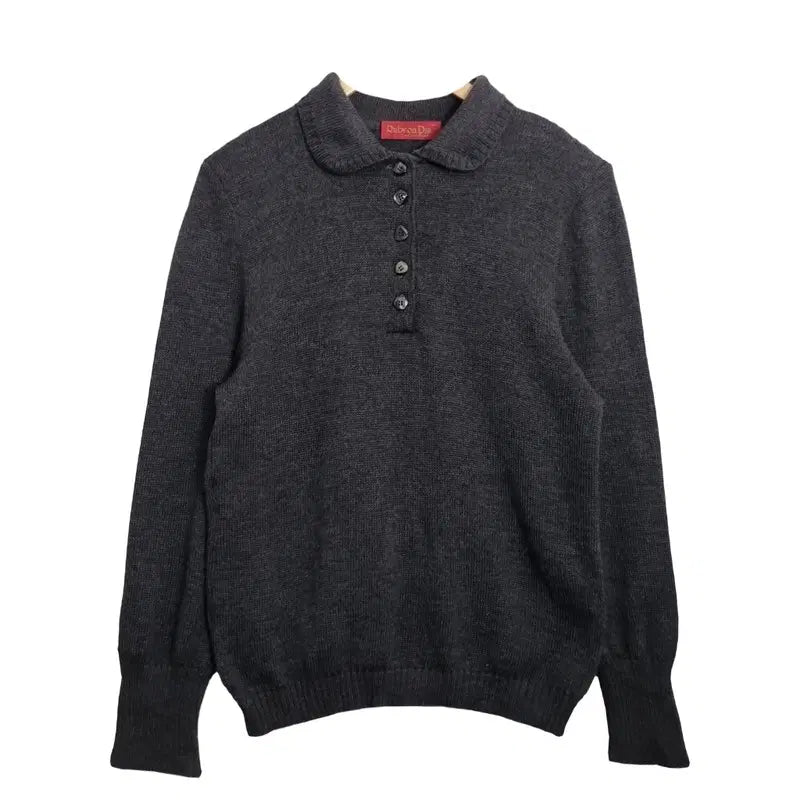 [BUNJANG] Ruby On Dia Grey Wool 100% Knit Sweater / RUBY ON DIA 그레이  카라 니트 [M] 울 100%