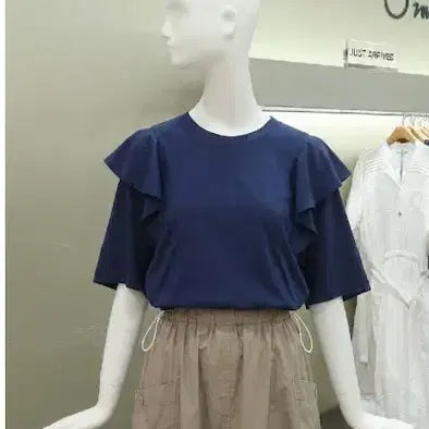 [BUNJANG] Osecon Ruffle T-shirt Top Size 55 / 오즈세컨 프릴 티셔츠 탑 55 사이즈 정품