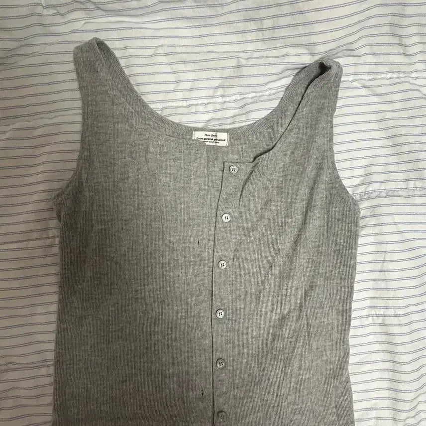 [BUNJANG] Gray Ribbed Tank Top / 그레이 골지 나시탑