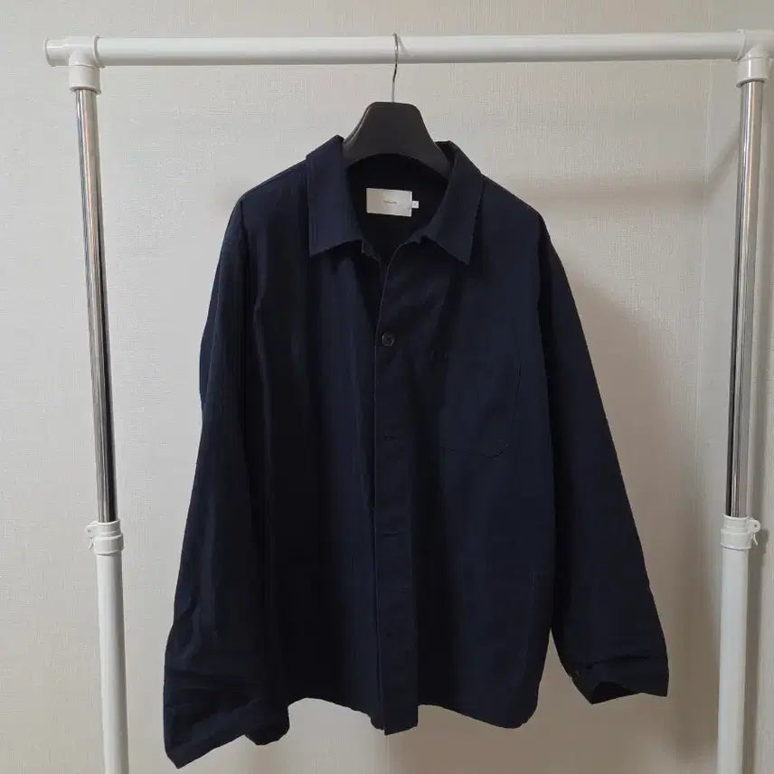 [BUNJANG] Our selves Nepped Back Twill Work Jacket Dark Navy Size 3 / 아워셀브스 넵백 트윌 워크 자켓 다크 네이비 3