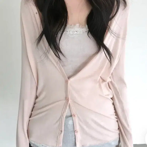 [BUNJANG] Selectsoe Lightweight Pink Cardigan / Selectsoe 가디건