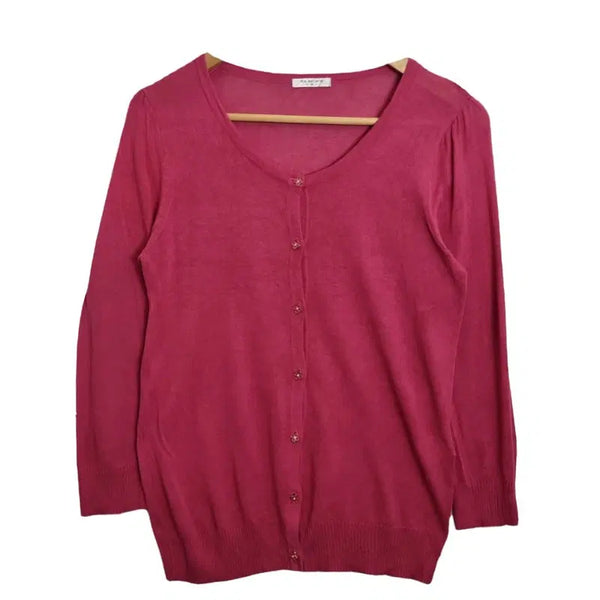 [BUNJANG] Glacier Pink Knit Cardigan / GLACIER 핑크 니트 가디건 [M] 여성 얇은 가디건