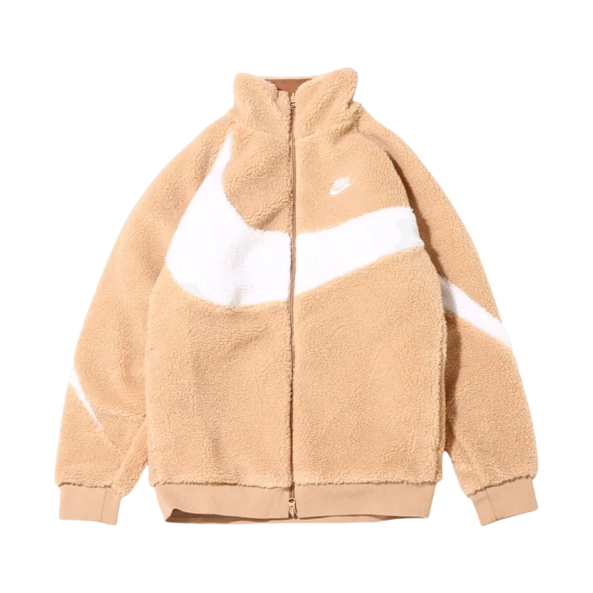 [BUNJANG] Nike Big Swoosh Reversible Fleece Jacket Hemp White / 나이키 빅스우시 리버시블 플리스 자켓 헴프 화이트