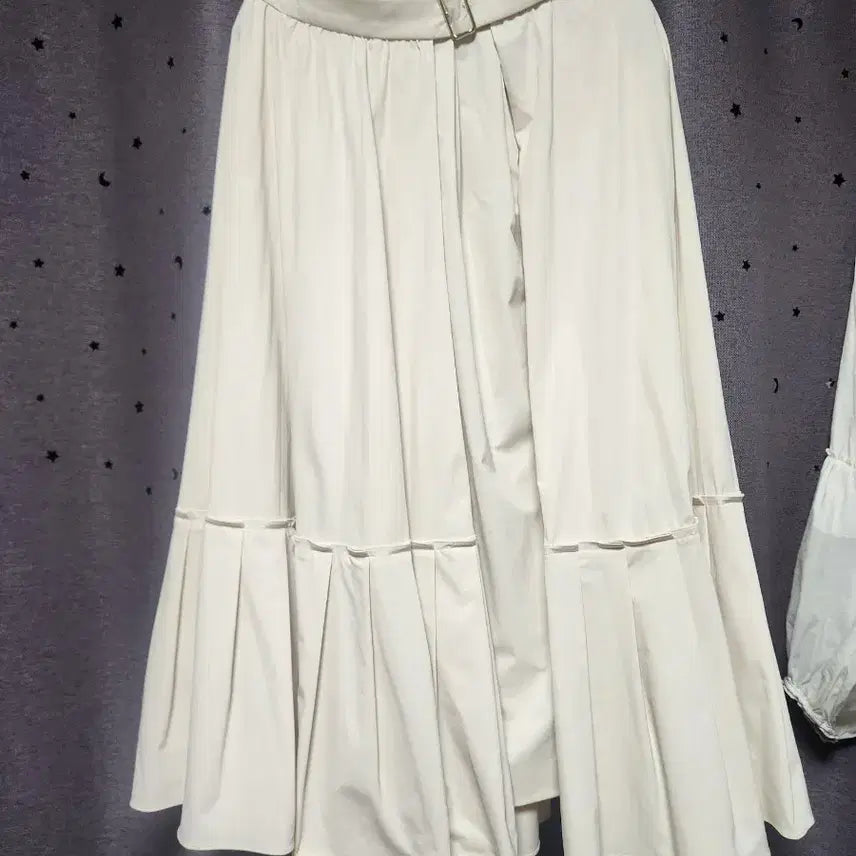 [BUNJANG] Hansome Mime Belted Pleated Long Skirt (Size 66) / 실착1회// 한섬마임 밴딩 벨티드 플리츠 롱스커트 -66