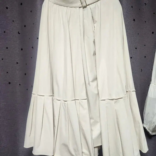 [BUNJANG] Hansome Mime Belted Pleated Long Skirt (Size 66) / 실착1회// 한섬마임 밴딩 벨티드 플리츠 롱스커트 -66
