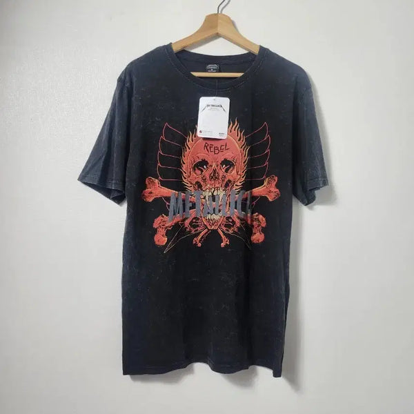 [BUNJANG] Metallica Skull Print Short Sleeve T-Shirt Black / 메탈리카 스컬 프린팅x 반팔 티셔츠 블랙