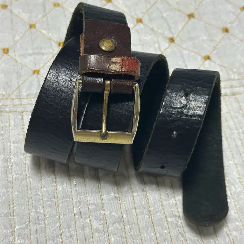 [BUNJANG] Classic Black Full Grain Leather Belt / 클래식 블랙 통가죽 벨트 32