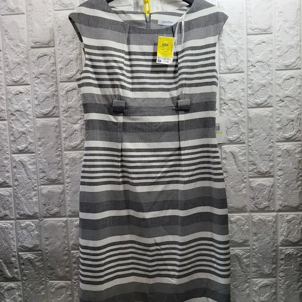 [BUNJANG] Calvin Klein Striped Midi Dress / 캘빈클라인 스트라이프 원피스