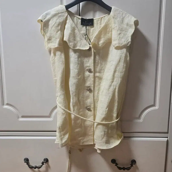 [BUNJANG] Lanvin Yellow Frill Blouse / 새상품 한섬 랑방  옐로우 블라우스