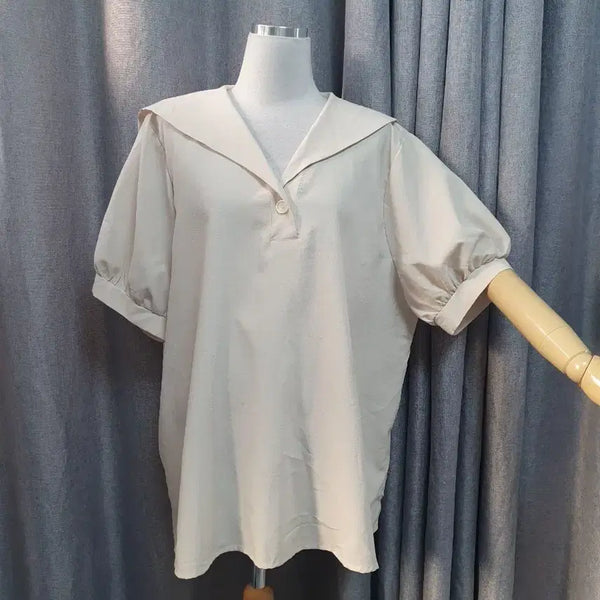 [BUNJANG] Big Collar Cream Oversized Blouse / 빅카라 크림 오버 블라우스