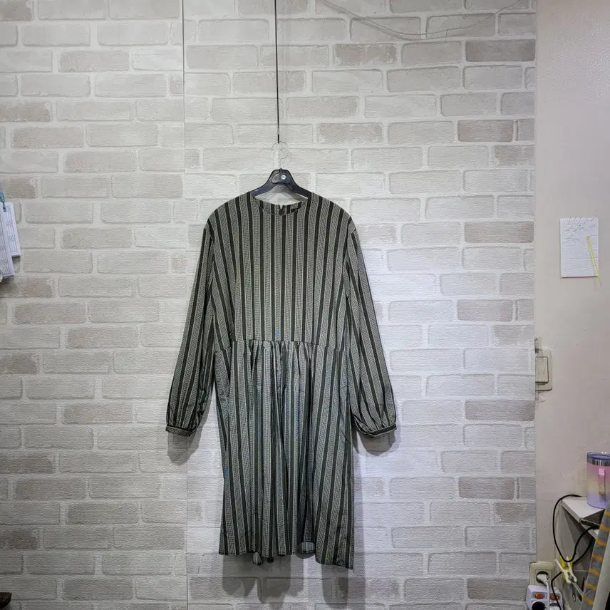 [BUNJANG] Stripe One-Piece Dress (Free Size) / ㅎ874 스트라이프 원피스 F