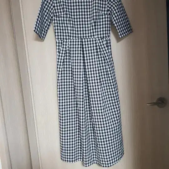 [BUNJANG] Checkered Short-Sleeve Long Dress (Size S) / 체크무늬 반팔 원피스S