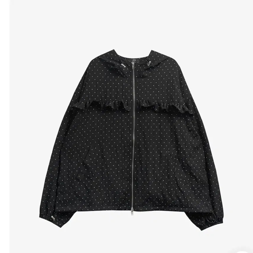[BUNJANG] Dot Frill Two-Way Hooded Windbreaker / 도트 프릴 투웨이 후드바람막이