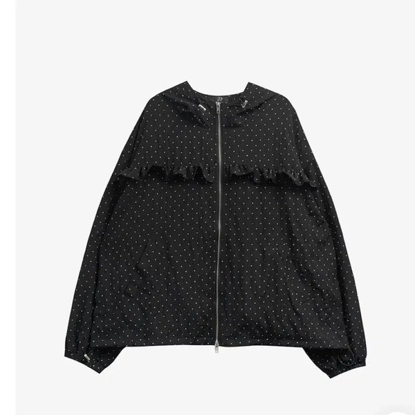 [BUNJANG] Dot Frill Two-Way Hooded Windbreaker / 도트 프릴 투웨이 후드바람막이