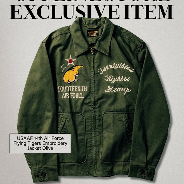 [BUNJANG] Flying Tigers Tour Jacket (Olive, Cotton) / NON STOCK 플라잉 타이거즈 투어 자켓