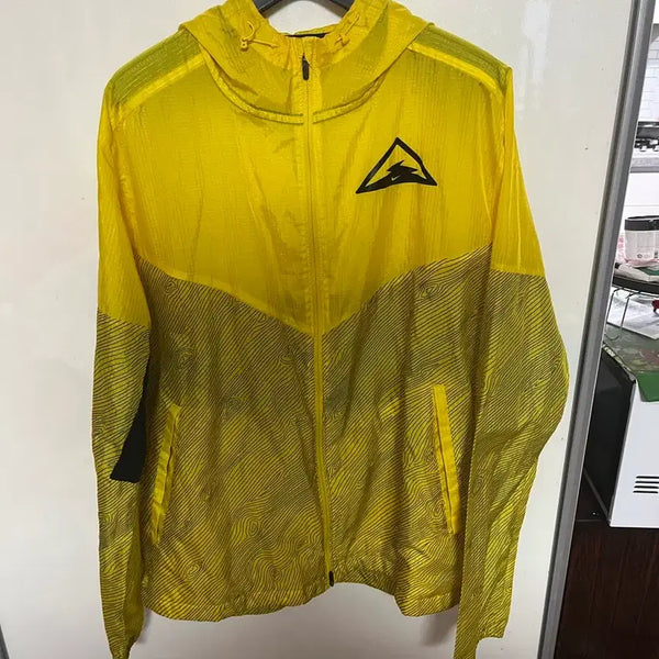 [BUNJANG] Nike Trail Windrunner Lightweight Anorak Jacket Yellow / 나이키 트레일 윈드러너 경량 바람막이 옐로우 L