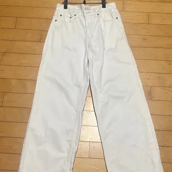 [BUNJANG] White Wide Leg Denim Pants / 화이트 와이드 팬츠