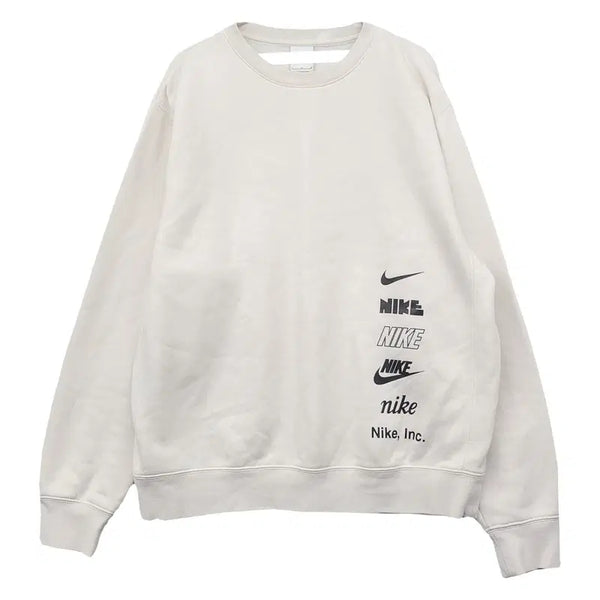 [BUNJANG] Nike Beige Cotton Swoosh Logo Sweatshirt L / 나이키 베이지 코튼 스우시 로고 프린팅 맨투맨 L
