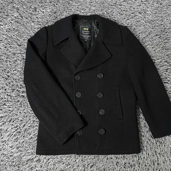 [BUNJANG] Alpha Industries USN Double Pea Coat / ALPHA INDUSTRIES 알파인더스트리 USN 더블 피 코트