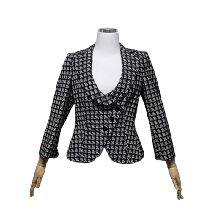 [BUNJANG] Giorgio Armani Collezione Authentic Windowpane Check Women's Spring/Autumn Short Jacket Size 82-84 / 아르마니꼴레지오니 정품 윈도우페인체크 여자 춘추용 여성 숏자켓82-84
