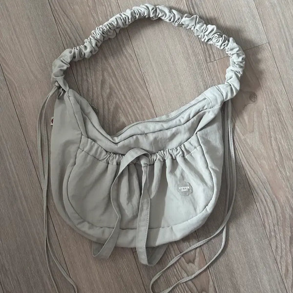 [BUNJANG] Covernat Clover Heart Shirring Medium Nylon Hobo Bag / 커버낫 클로버하트 셔링 미디움 나일론 호보백 CO2407TB87