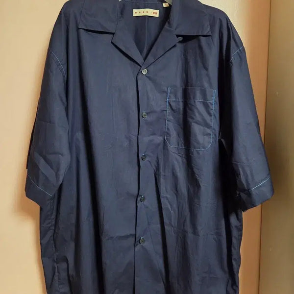 [BUNJANG] Marni x Uniqlo Collaboration Navy Shirt / MARNI UNIQLO 콜라보 네이비셔츠