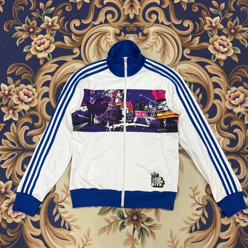 [BUNJANG] Adidas New York Bronx Track Top Jersey (White/Blue) Medium / (M)00s 아디다스 Adidas 뉴욕 브롱스 트랙탑 져지(화이트,흰파)