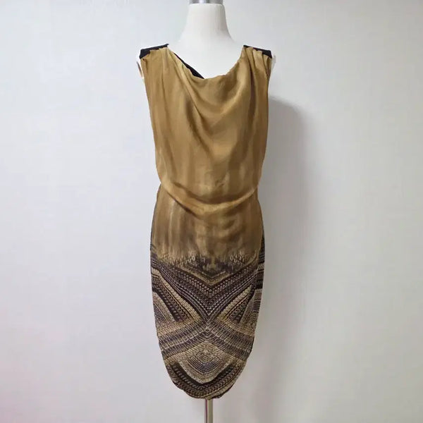 [BUNJANG] Leidiró Draped Top Geometric Pattern Dress / 매장판 레이디로 드레이프 탑 기하학 패턴 원피스 55