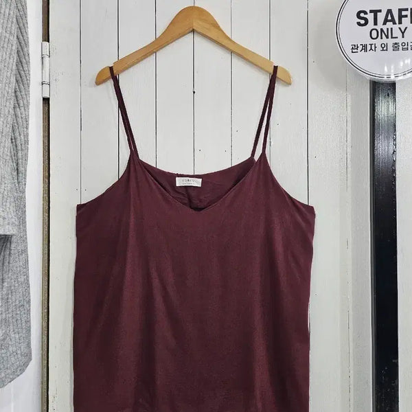 [BUNJANG] CO&CO Women's Burgundy Bustier Cami Top / 새상품 CO&CO 여성 뷔스티에 끈 나시 탑 버건디 free 새제품