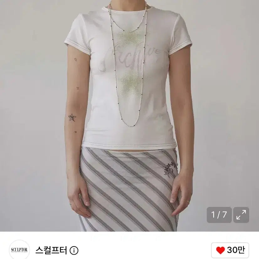 [BUNJANG] Sculptor ANEW ARCHIVE T-Shirt White / 스컬프터 ANEW ARCHIVE 반팔 티셔츠 화이트