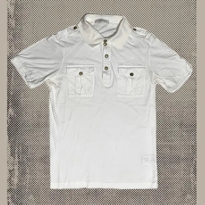 [BUNJANG] Balmain 15S Button Point Short Sleeve Polo T-Shirt / 발망 15s 버튼 포인트 반팔 폴로 티셔츠