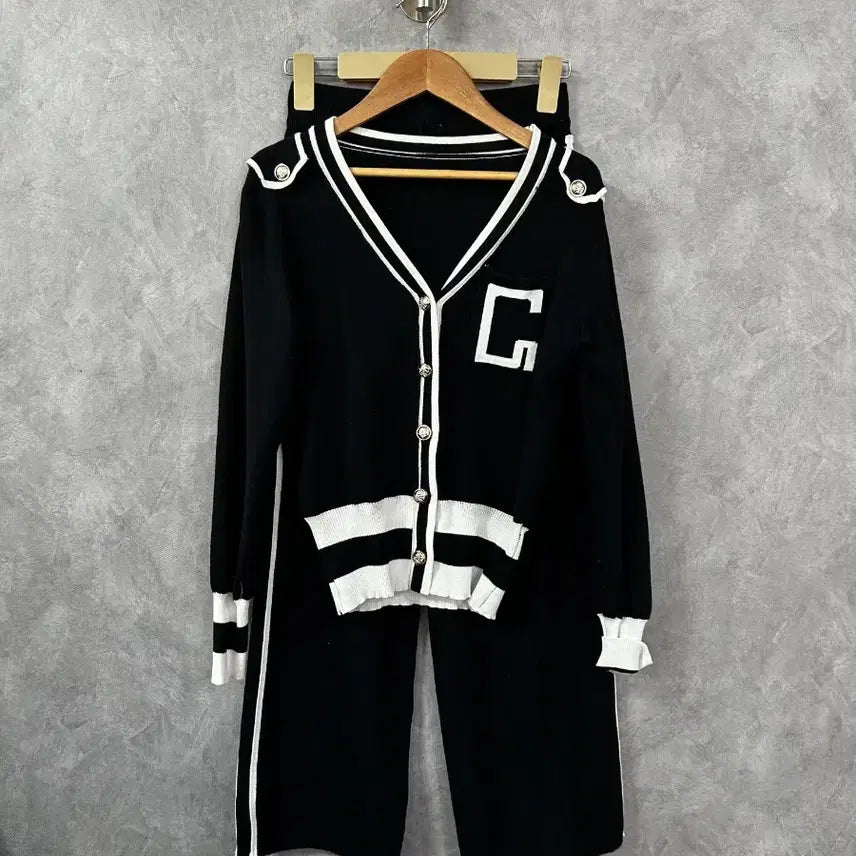[BUNJANG] Women's Knit Cardigan Set / 여성 니트바지 가디건 세트 셋업
