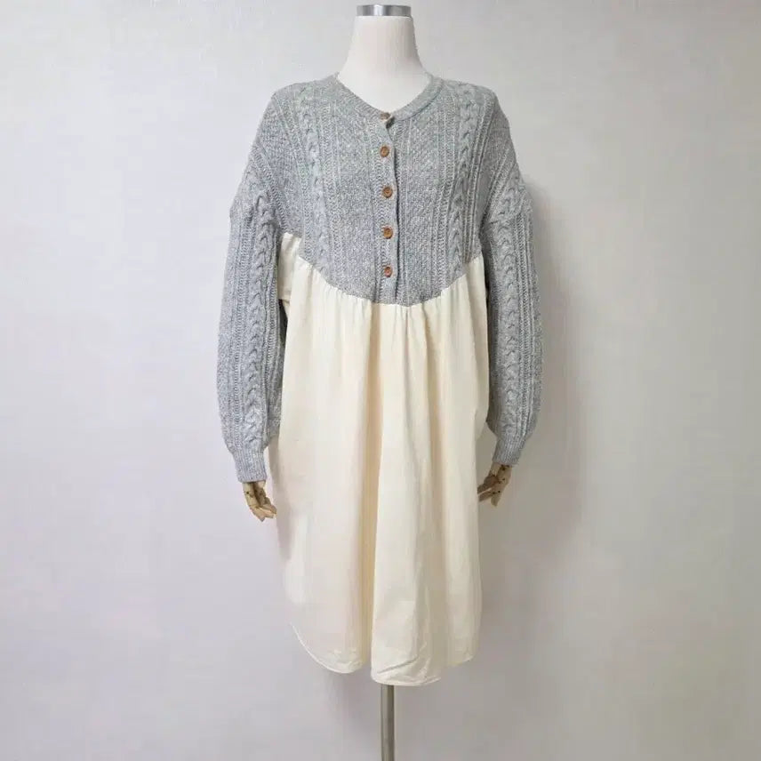 [BUNJANG] BIG Knit Color Block Pullover Dress / BIG 니트배색 풀오버 이쁜 원피스 FF