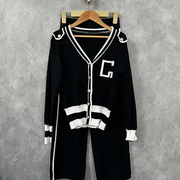 [BUNJANG] Women's Knit Cardigan Set / 여성 니트바지 가디건 세트 셋업