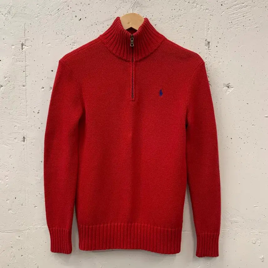 [BUNJANG] Polo Ralph Lauren Half-Zip Knit Red / 폴로 랄프로렌 하프집업 니트 레드